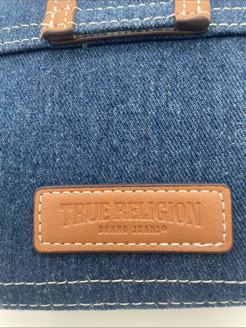NWOT True Religion Denim Crossbody Horseshoe Logo Mini Messenger Purse Y2K 90s - Picture 4 of 7